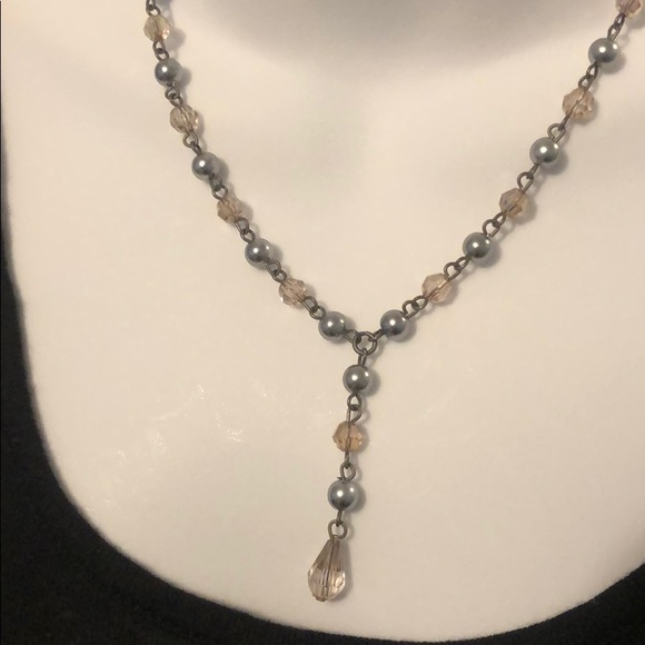 NWOT Pink and Hematite Y Necklace - Picture 3 of 5